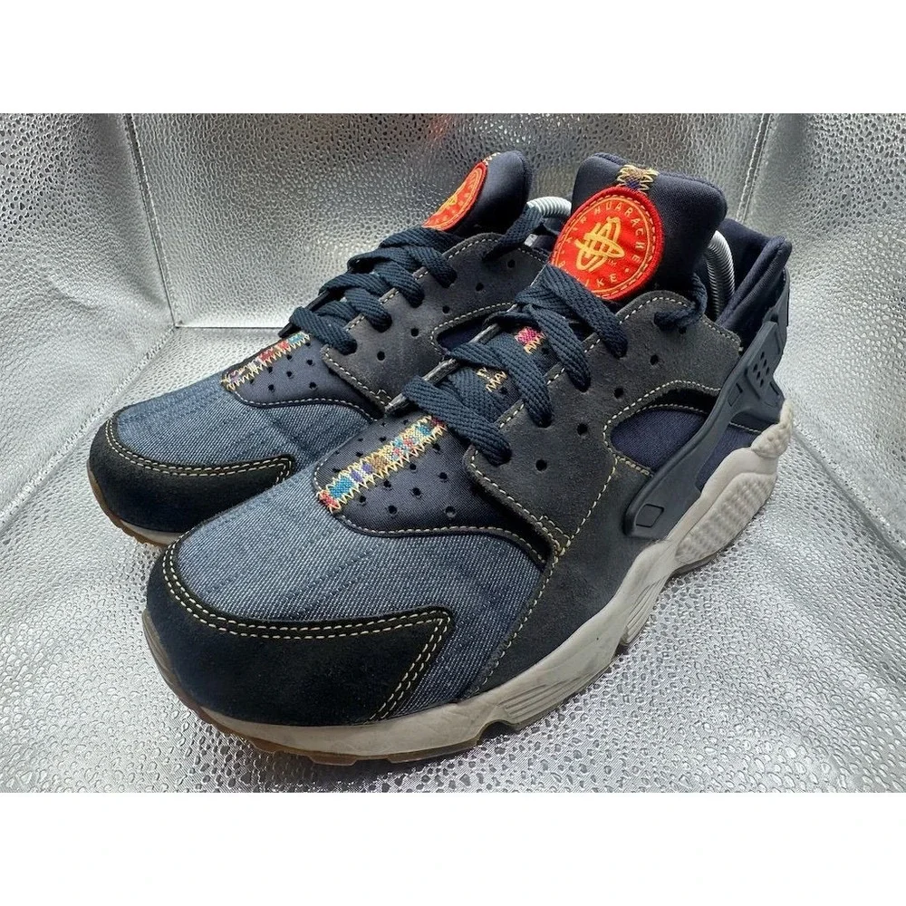 Nike‎ Air Huarache Run SE Afro Punk Men's Sneakers Blue Size 10